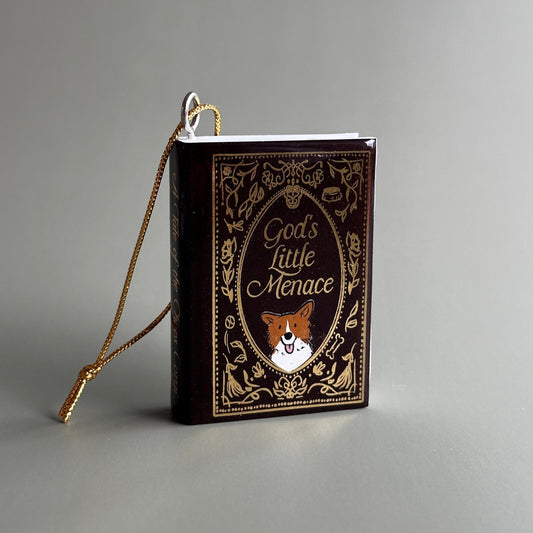 Corgi Book Ornament