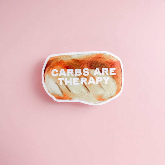 Carbs Are Therapy Vinyl Sticker