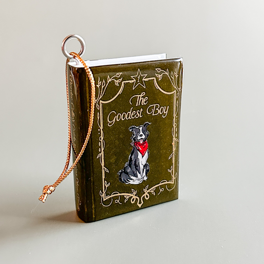 Border Collie Book Ornament